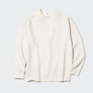 Uniqlo 3D Knit Souffle Yarn Long-Sleeve Sweater Off-White Size M
